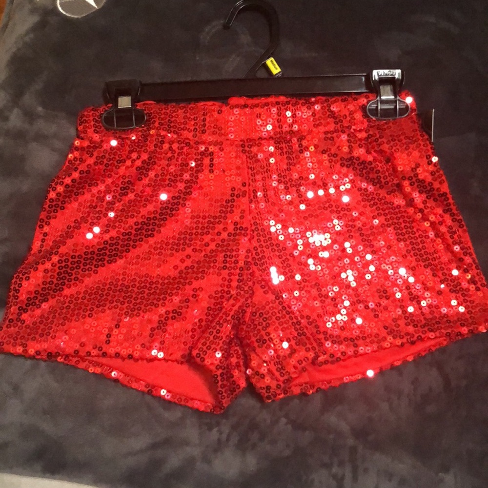 Red Sequined Shorts